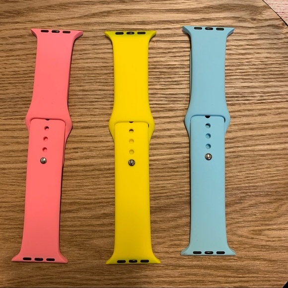 Watch bands for Apple Smart Watch size 42/44mm pastel colors set of 3 - Picture 2 of 4